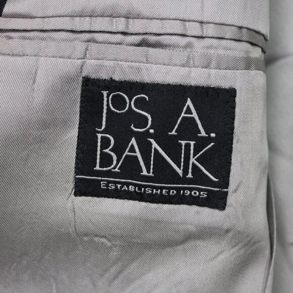 Jos A. Bank Blazer Mens 46L Black Wool/Silk/Ramie Blend 3 Button Single Vent - Picture 8 of 12